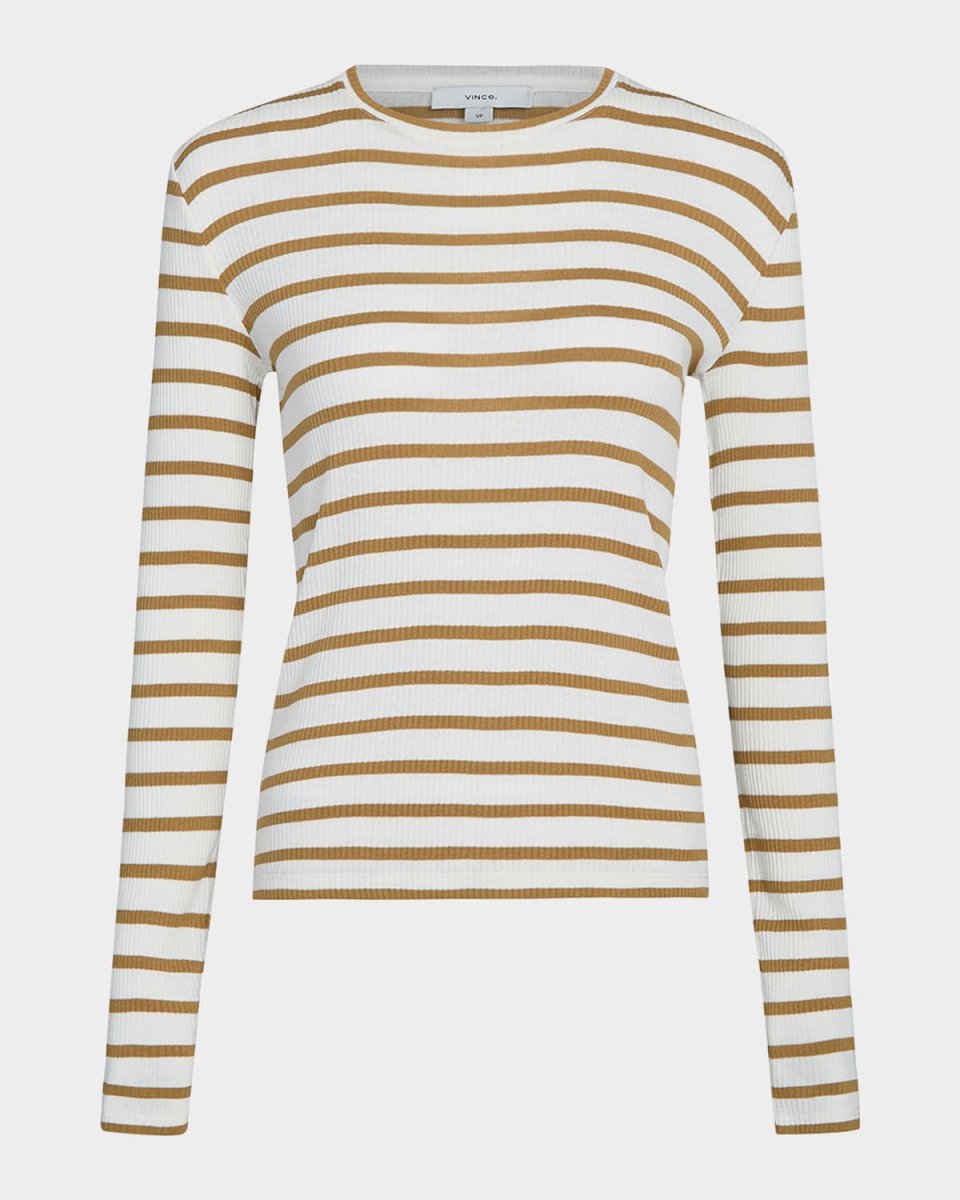 Stripe Ribbed Crewneck Top